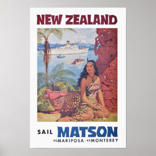 Vintage Travel Poster Frankreich - Neuseeland