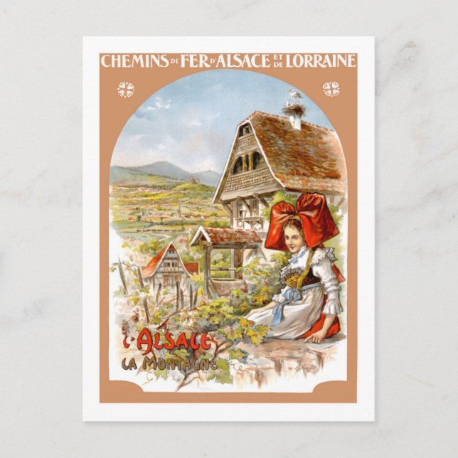 Vintage Travel Poster, Frankreich Postkarte (Vorderseite)