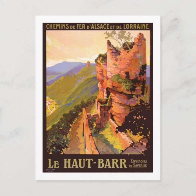Vintage Travel Poster, Frankreich Postkarte (Vorderseite)