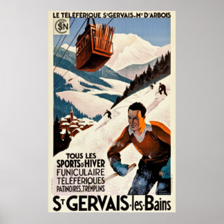 Vintage Travel Poster Frankreich - St Gervais Les 