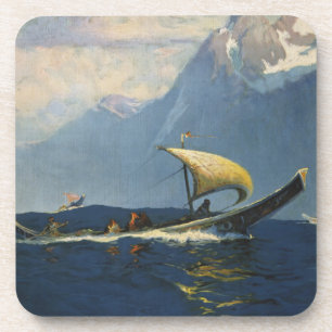 Vintage Travel Poster für Alaska Nordpazifik Getränkeuntersetzer