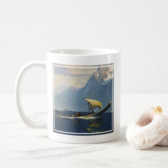Vintage Travel Poster für Alaska Nordpazifik Kaffeetasse (Mit Donut)