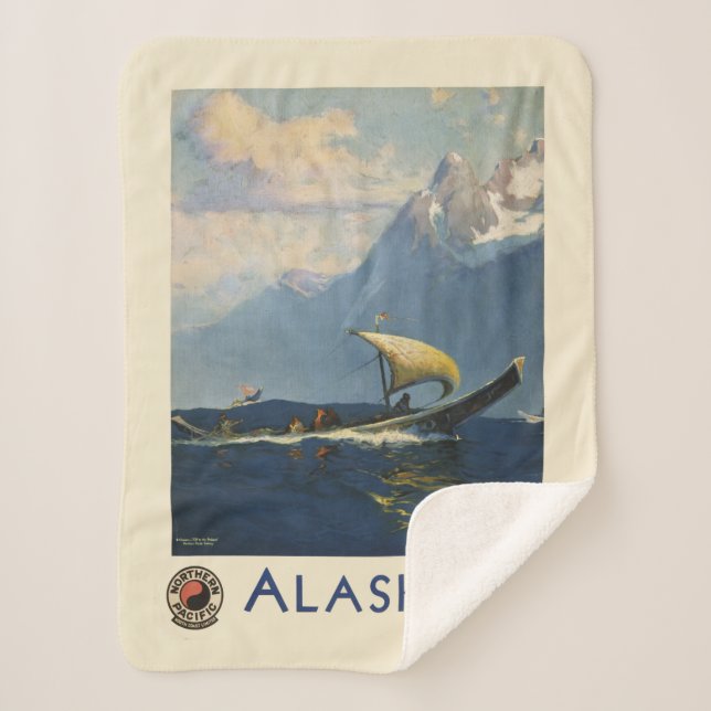 Vintage Travel Poster für Alaska Nordpazifik Sherpadecke (Vorderseite)