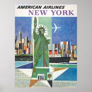 Vintage Travel Poster für American Airlines