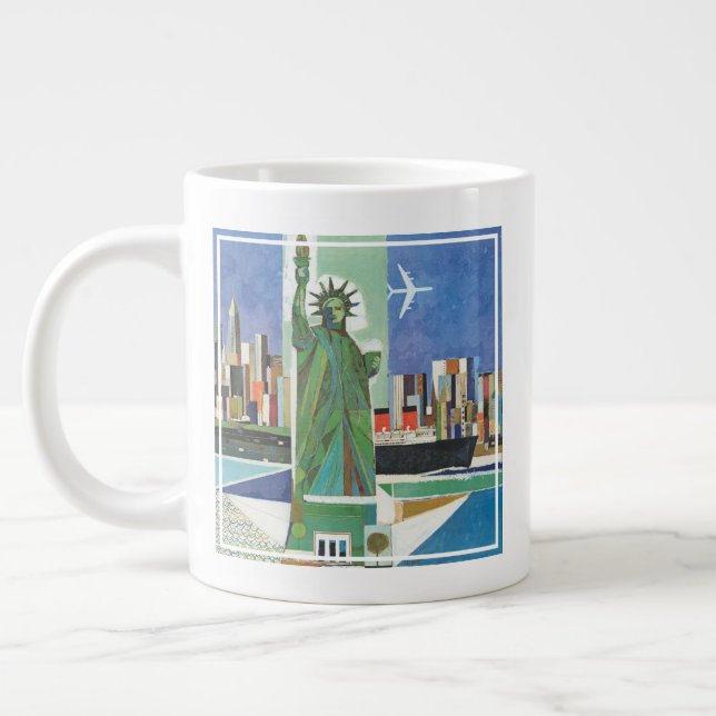 Vintage Travel Poster für American Airlines Jumbo-Tasse (Links)