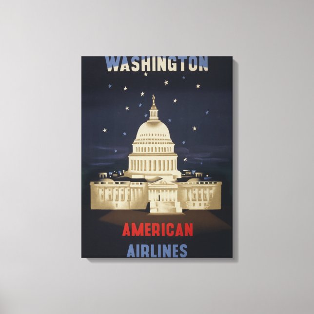 Vintage Travel Poster für American Airlines Leinwanddruck (Vorderseite)