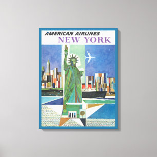 Vintage Travel Poster für American Airlines Leinwanddruck