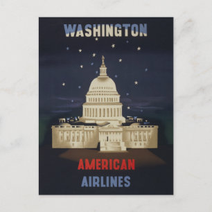 Vintage Travel Poster für American Airlines Postkarte