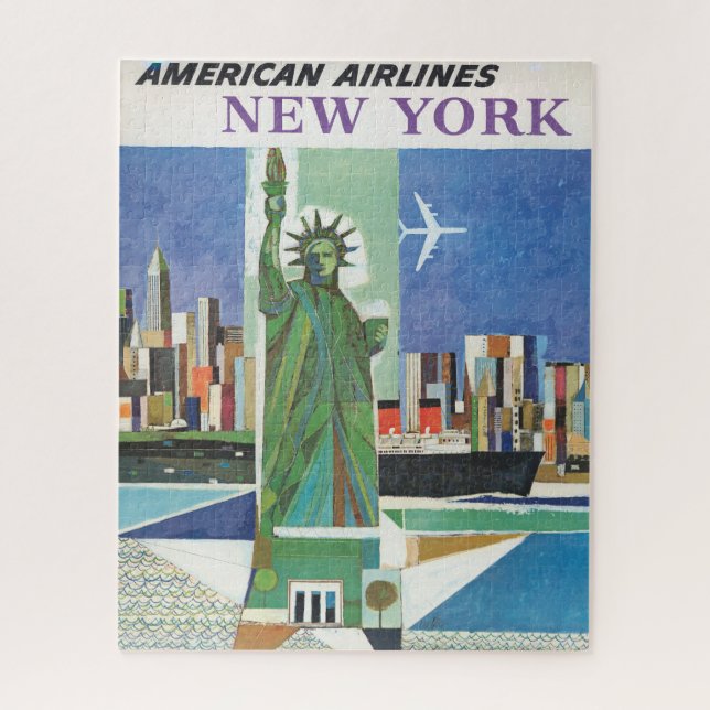 Vintage Travel Poster für American Airlines Puzzle (Vertikal)