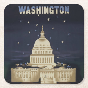 Vintage Travel Poster für American Airlines Rechteckiger Pappuntersetzer