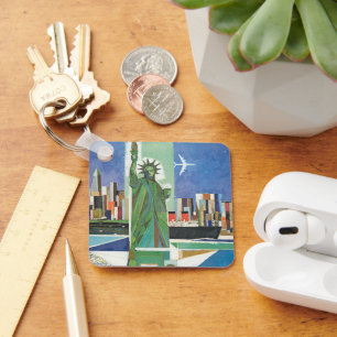 Vintage Travel Poster für American Airlines Schlüsselanhänger