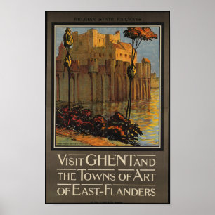 Vintage Travel Poster für Belgien