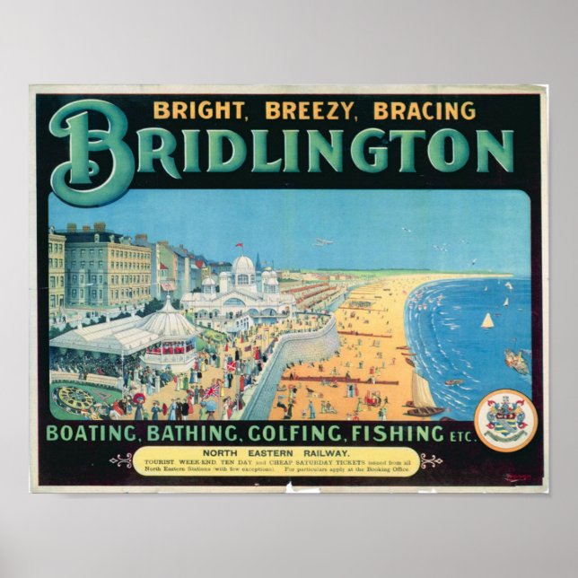 Vintage Travel Poster für Bridlington, England (Vorne)