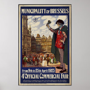 Vintage Travel Poster für Brüssel