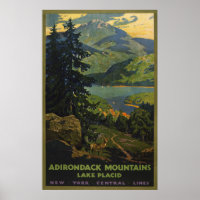 Vintage Travel Poster für das Adirondack Gebirge