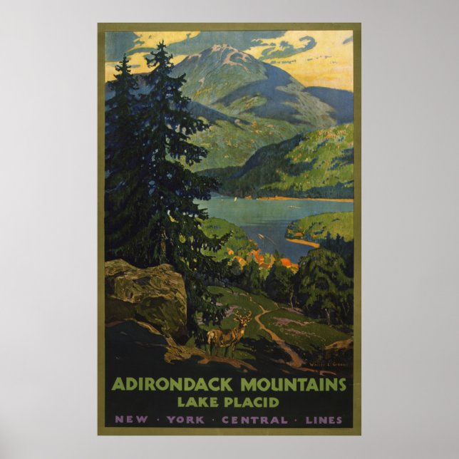 Vintage Travel Poster für das Adirondack Gebirge (Vorne)