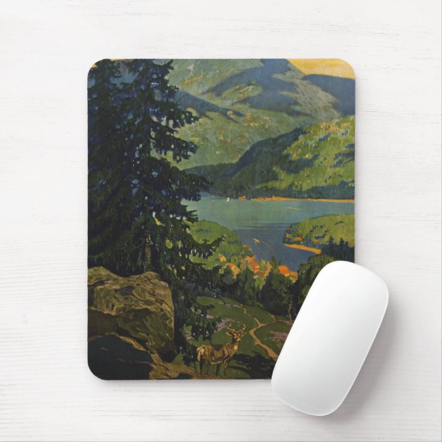 Vintage Travel Poster für das Adirondack Gebirge Mousepad (Mit Mouse)