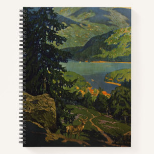 Vintage Travel Poster für das Adirondack Gebirge Notizbuch