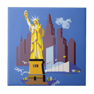 Vintage Travel Poster für Deutschland Airlines Fliese