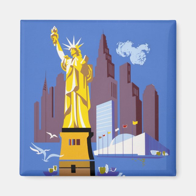 Vintage Travel Poster für Deutschland Airlines Magnet (Vorne)