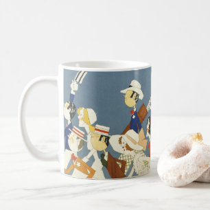 Vintage Travel Poster für die neue Haven R.R. Kaffeetasse