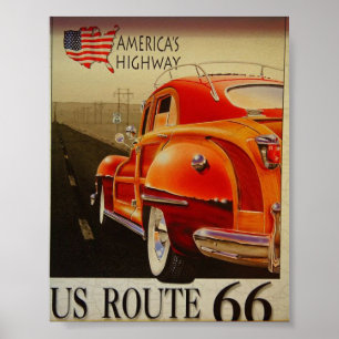 Vintage Travel Poster für die U.S. Route 66