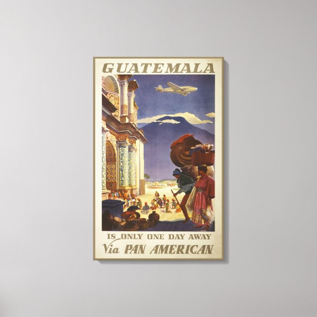 Vintage Travel Poster für Guatemala Leinwanddruck (Vorderseite)