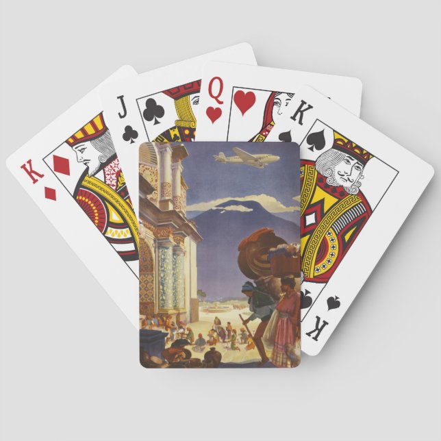 Vintage Travel Poster für Guatemala Spielkarten (Rückseite)