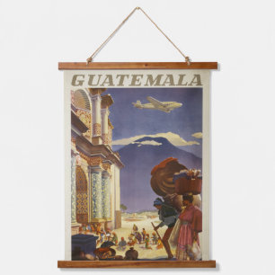 Vintage Travel Poster für Guatemala Wandteppich Mit Holzrahmen