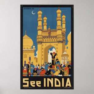 Vintage Travel Poster für Indien