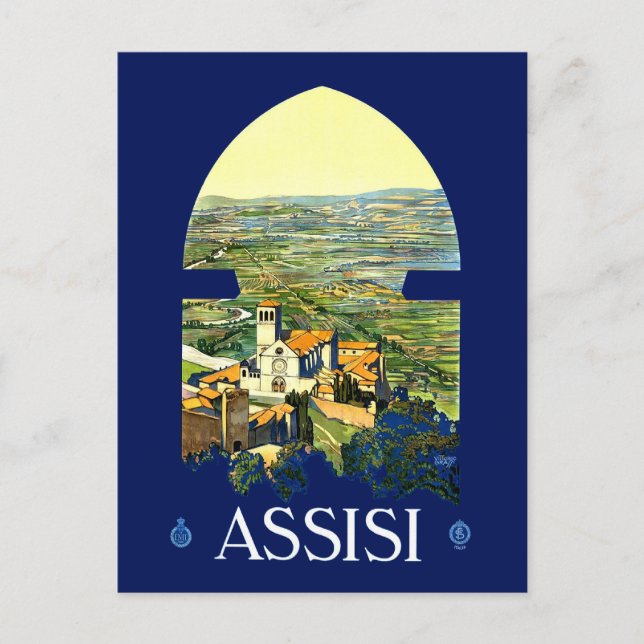 Vintage Travel Poster für Italien Postkarte (Vorderseite)