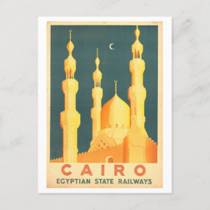 Vintage Travel Poster für Kairo, Ägypten Postkarte