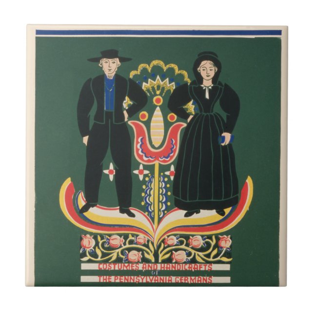 Vintage Travel Poster für Lancaster Landkreis, Pa Fliese (Vorderseite)