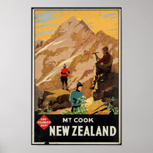 Vintage Travel Poster für Neuseeland