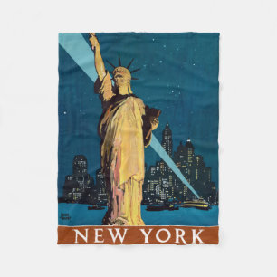 Vintage Travel Poster für New York Fleecedecke