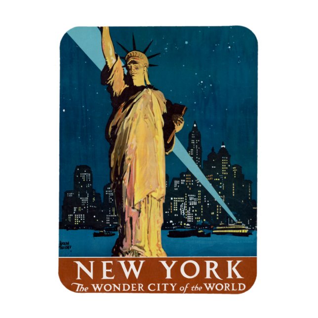Vintage Travel Poster für New York Magnet (Vertikal)