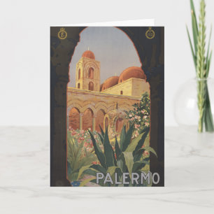 Vintage Travel Poster für Palermo, Italien. Karte