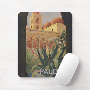 Vintage Travel Poster für Palermo, Italien. Mousepad