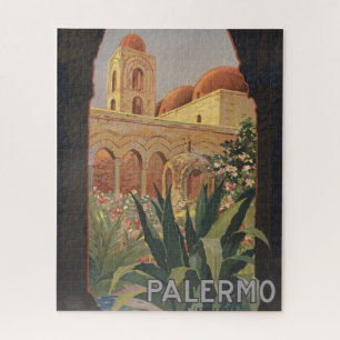 Vintage Travel Poster für Palermo, Italien. Puzzle