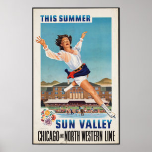 Vintage Travel Poster für Sun Valley, Idaho