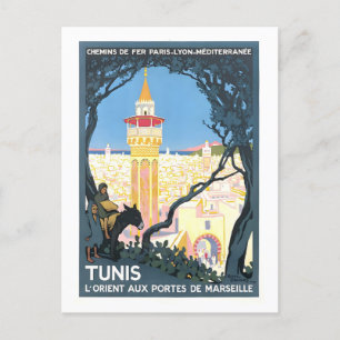 Vintage Travel Poster für Tunis, Tunesien, Postkarte