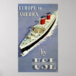Vintage Travel Poster für Vereinigte Staaten