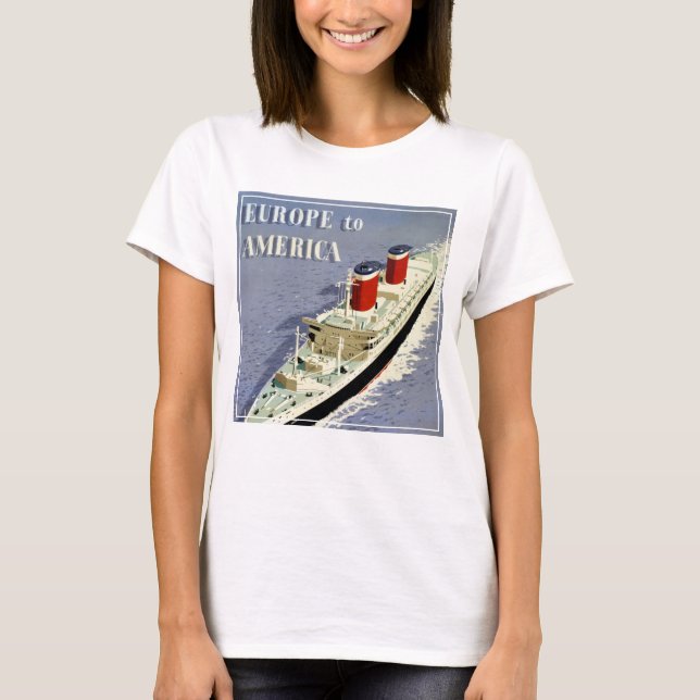 Vintage Travel Poster für Vereinigte Staaten T-Shirt (Vorderseite)