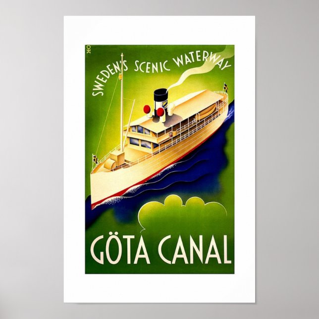 Vintage Travel Poster Gota Canal (Vorne)