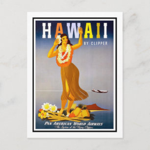 Vintage Travel Poster, Hawaii Postkarte