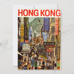 Vintage Travel Poster Hong Kong Street Einladung