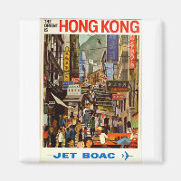 Vintage Travel Poster Hong Kong Street