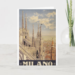 Vintage Travel Poster in Mailand, Italien Karte