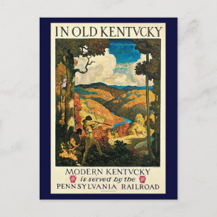 Vintage Travel Poster in Old Kentucky, NC Wyeth Postkarte