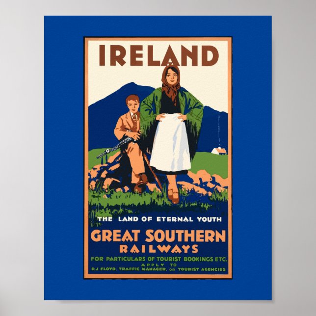Vintage Travel Poster Ireland Natureainting Farm (Vorne)